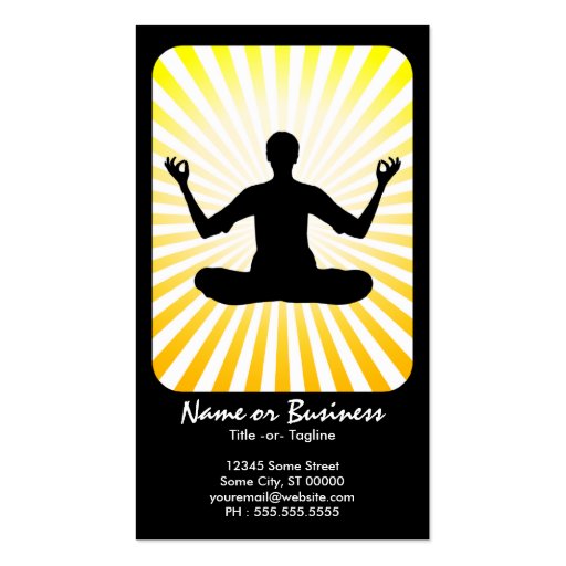 meditation : retro rays business cards (front side)