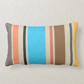 Mediterranean Colors Stripe Stained Glass Texture Pillow