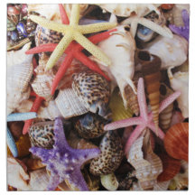 Mediterranean sea shells cloth napkins