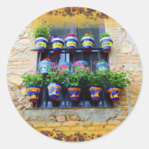 mediterranean window round stickers