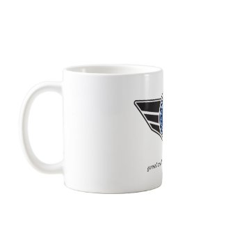 Medium basic ceramic mug with blue MCR logo mug