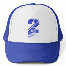 MEDIUM BLUE GRUNGE NUMBER 2 hats
