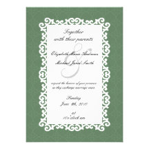 Medium Green Gingerbread Wedding Invitation
