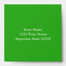 Medium Green Square Envelope with Custom Address