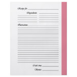 Medium Pink 2-sided Recipe Pages flyers