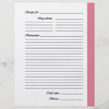 Medium Pink 2-sided Recipe Pages Full Color Flyer