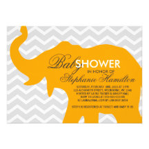 Medium red violet big elephant baby shower personalized invitation