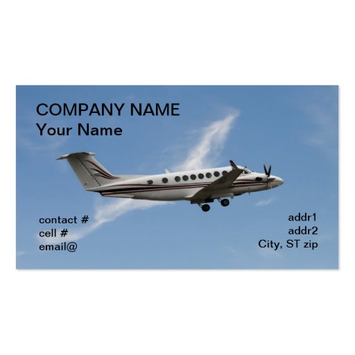 medium twin turbo prop business card (front side)
