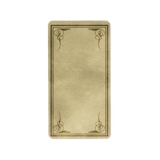 Medium Vertical Fancy Corners Apothecary Label