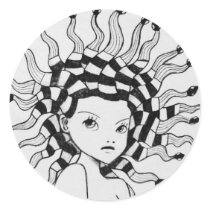 Medusa (black and white) stickers