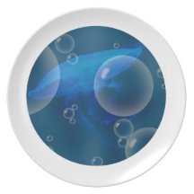 Medusas de la luna en el mar Bubbled Platos Para Fiestas