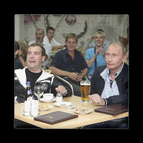 Medvedev and Putin Party magnets