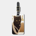 Meeps, the Chic Chat Noir III Travel Bag Tags