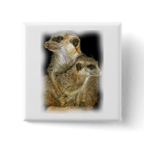 Meerkat and Pup in Oil, jagged edge Pins