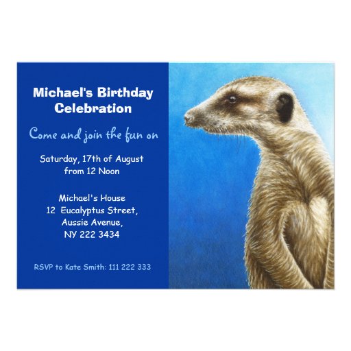 Meerkat Birthday Party Invitation
