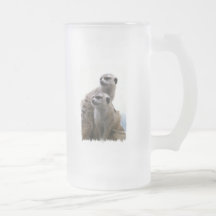 Meerkat Pair Frosted Beer Mug