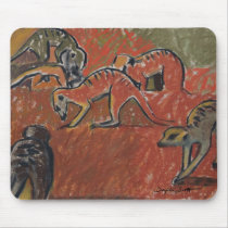 Meerkats foraging - Art mousepad by Dafila_Scott Meerkats foraging - Art mousepad