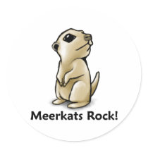 Meerkats Rock! Round Stickers