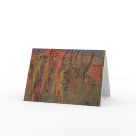 postcard - Kalahari meerkats war-dancing an intruder. Art card printed from a pastel by UK Artist Dafila Scott.