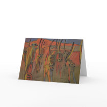 Meerkats war-dancing - Art card by Dafila_Scott Meerkats war-dancing - Art card