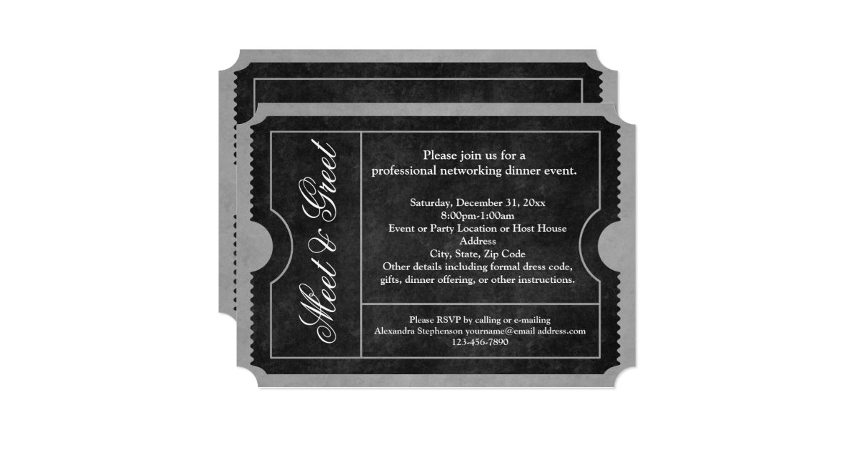 Meet and Greet Business Event Ticket Invitations Zazzle