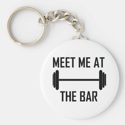 Meet me at the bar funny quote basic round button keychain