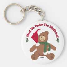 Meet Me Under The Mistletoe! Christmas Teddy Bear Keychains