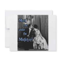 Meet me under the mistletoe invitations