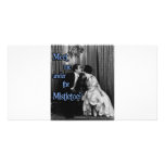 Meet me under the mistletoe custom photo card