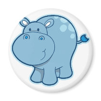 Meet the Blue Hippo! Refrigerator Magnet
