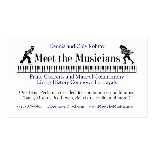 Meet The Musicians Business card A (front side)