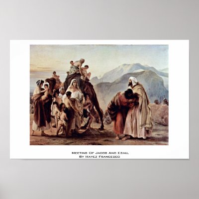 Meeting Of Jacob And Esau By Hayez Francesco Poster On Popscreen