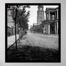Meeting Street in Charleston, SC 1865 Print
