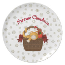 Meewie Christmas Kitty Plate
