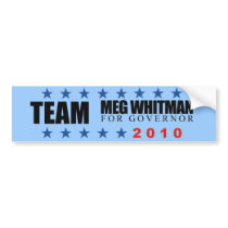 Meg Whitman for Governor bumper stickers