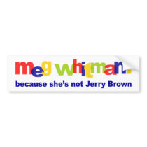 Meg Whitman - ella no es Jerry Brown pegatinas de parachoque by AmericanElephant Meg Whitman - ella no es Jerry Brown pegatinas de parachoque