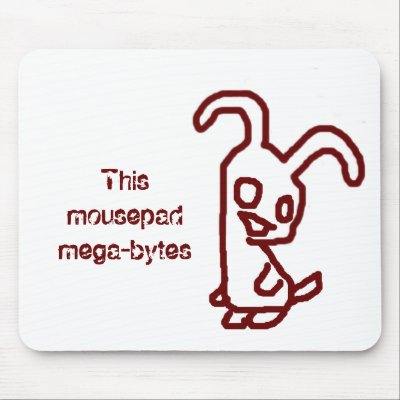 "Mega-Bytes" Mousepad (Happy) by monzterz
