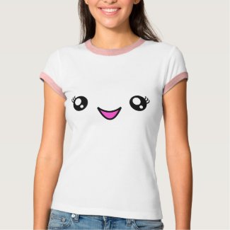 Mega Kawaii Happy Face Shirt Ringer With Logo shirt