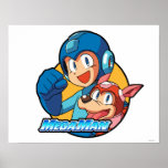 Mega Man &amp; Rush Print