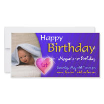 Megan Birthday Photo Invitation photo cards by Kidsplanet Megan Birthday Photo Invitation photo cards