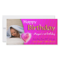 Megan Birthday Photo Invitation photo cards by Kidsplanet Megan Birthday Photo Invitation photo cards