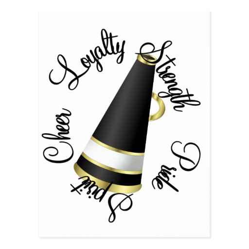 Megaphone Cheer in Black Post Cards