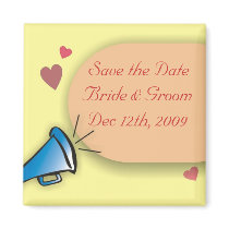 Megaphone Save The Date Magnet