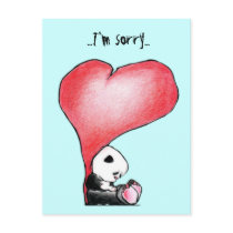Megg: A cute panda - heart, I'm sorry, postcard