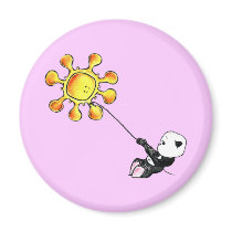 Megg: A cute panda - sun, magnet