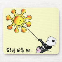 Megg: A cute panda - sun, Stay with me mousepads