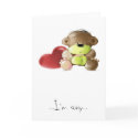 Megg: A cute teddy bear - sad, I'm sorry cards