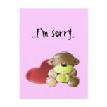 Megg: A cute teddy bear - sad, I'm sorry, postcard