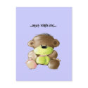 Megg: A cute teddy bear - sad, postcard by meggdesign Megg: A cute teddy bear - sad, postcard