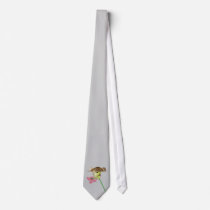 Megg: A cute teddy bear with a flower - grey tie